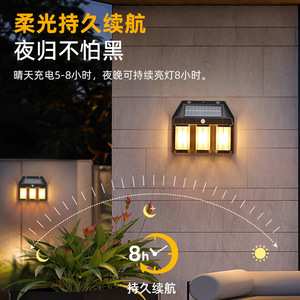 Lampe solaire murale XULUOQI 4 LED avec détecteur de mouvement, étanche, pour extérieur, jardin, sécurité - Product Image 2
