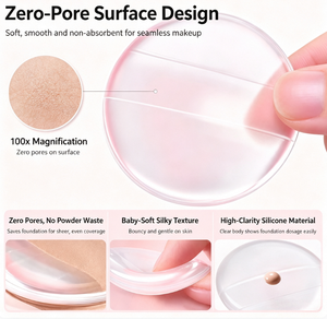 Éponge de maquillage transparente en forme de demi-lune, applicateur de fond de teint, poudre, coussin, outil de beauté - Product Image 3