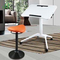 Pied de table de formation réglable ergonomique, moderne et durable pour étudiants, avec colonne de levage pneumatique mobile pour écoles