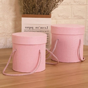 Caja de cartón rígida de lujo con logotipo personalizado, cilindro de papel de embalaje rosa, tubo redondo con sombrero, caja de flores de regalo - Product Image 2