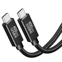 Kabel USB 4 2M 240W, pengisian daya Super cepat PD e-mark 40Gbps 8K/60Hz Thunderbolt3/4 untuk Macbook iPad USB Tipe C
