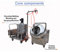 Machine d'enrobage de farinage de chocolat d'arachide de haute qualité machine enrobée de chocolat d'arachide et de noix