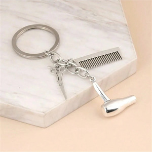 Llavero de peluquería de moda, llavero de Peine de tijeras de secador de pelo, regalo de joyería de peluquería creativa femenina - Product Image 2