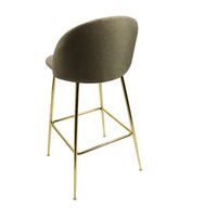 Tabouret de bar haut moderne de luxe pour cuisine et petit-déjeuner, avec pieds en métal doré et assise en tissu, idéal pour salon et chambre à coucher - Vente en gros