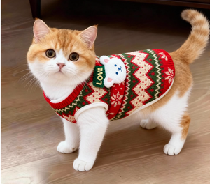 Herbst Winter 3D Bär Weihnachten Katzen-Stil Gestrickter Pullover für Hunde Niedliche Flanell Haustier Teddy Warme Kleidung Waschbar Bequem - Product Image 4