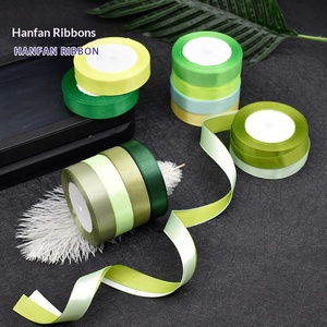 Pita Satin Warna-warni Hanfan 2cm Satu Sisi 100% Poliester Gulungan Besar Buatan Tangan untuk Kemasan Kado - Product Image 2