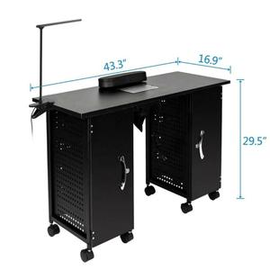 Table de manucure simple et moderne avec aspirateur intégré, double armoire et tiroirs multi-niveaux pour outils de nail art – Vente en gros pour salons de manucure - Product Image 2