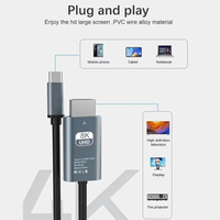 Cable Coaxial 8K UHD C para Transmisión de Video de Alta Velocidad, Carcasa de Aleación de Aluminio Chapada en Oro para Computadoras Portátiles, Monitores, Proyectores y Hogar