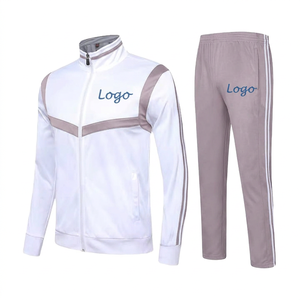 Custom Logo Unisex Tracksuit Set White Blue <b>Jacket</b> Black Pants Full-Zipper Sporty Winter Adult Size Quick Dry Breathable - Product Image 6
