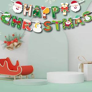 Pancarta navideña de dibujos animados, decoración removible de papel para fiesta de Navidad - Product Image 3