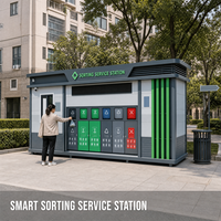 Station de tri des déchets intelligente et moderne, hermétique, avec conception anti-odeurs et stockage hygiénique pour les établissements publics.
