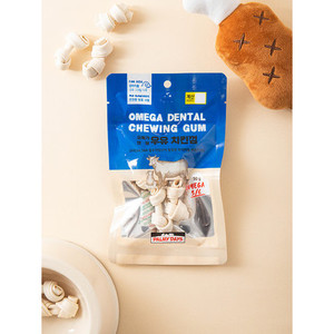 Omega Dental 50g Pet Treat gomma di pollo e latte masticare per cani fruttato e vegetale integratore proteico aromatizzato - Product Image 1