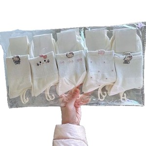 Chaussettes courtes pour femmes, respirantes, en polyester, motif nœud, décontractées, pour sports de plein air, taille jeune W3230 - Product Image 4