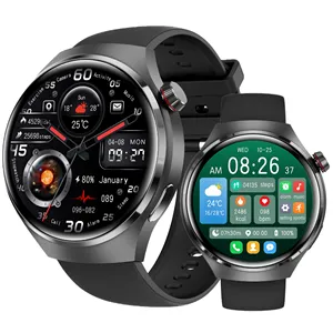 Relógio inteligente Gt4Pro para homens, com tela grande HD, chamada Bt, toque único, compatível com Android Ios IP68 e à prova d'água, novo relógio inteligente