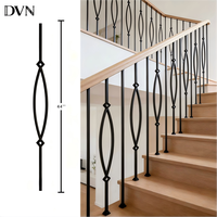 Balustres en métal noir mat de forme fusiforme de la marque DVN, à motifs géométriques, pour escaliers de villas/hôtels/appartements/bibliothèques en Asie du Sud-Est