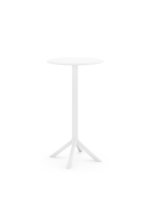 Table haute en PP épaissi avec barre supérieure, base trépied robuste et résistante à la rouille, table haute universelle pour bistrot/patio/balcon
