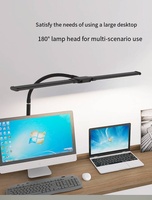 Lampe de bureau à clip à double tête à col de cygne moderne, protection des yeux, LED, télécommande, hauteur réglable, lampe de bureau pour dortoir, ordinateur