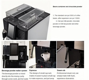 Cafetera Automática Pequeña Comercial con Función de Molienda y Espumado, Cafetera Espresso Inteligente para el Hogar - Product Image 6