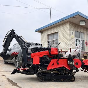 Hydromax Rotary Tiller 35Hp Gasoline Powered Farm <b>Cultivator</b> With Rubber Tracks For Land Preparation - Product Image 4