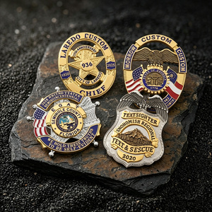 Badge de sécurité en laiton massif, finition dorée électrolytique, emblème étoile bouclier avec attache à clip pour accessoires vestimentaires de gardien de <span class=keywords><strong>corps</strong></span> - Product Image 5