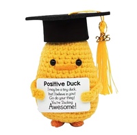 Wowei Poupée Canard Jaune au Crochet Fait Main avec Cœur, Figurine et Jouet de Soutien Énergétique pour la Décoration Intérieure et les Cadeaux