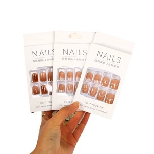 Nails 2D Self Adhesive Nail Stickers Resin Heart <b>Shape</b> Moon <b>Block</b> Chain Pattern Natural Delicate Comfortable Wearable - Product Image 5