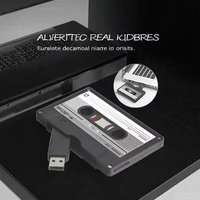Memoria USB de 64 GB Estilo Vintage con Diseño de Casete, Interfaz USB 2.0, Alta Velocidad, Garantía de 3 Años, Chip Flash Clase A, Plástico
