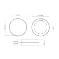 Boîtier de poudre compacte argent mat, diamètre 44 mm, plateau intérieur rond, magnétique, portable, emballage de poudre compacte pour blush avec plaque en cuir