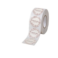 Autocollants ronds à motif floral, autocollants adhésifs de remerciement, étiquettes d'emballage circulaires dessinées à la main