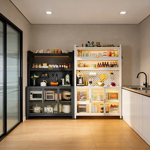 Mueble de Cocina Moderno Europeo de Madera Maciza y Metal de Varias Capas con Aparador Multifuncional para Muebles de Hogar - Product Image 1