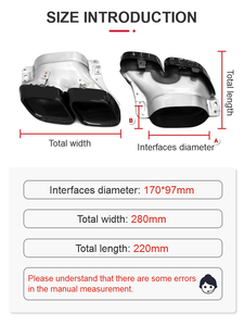 ส่วนปลายท่อไอเสียรถยนต์สำหรับรถ Mercedes Benz 2017-2023 E260 E200 E300L ไป E63S ด้านหลังตัวกระจายแสงสี่เหลี่ยม304สแตนเลส - Product Image 2