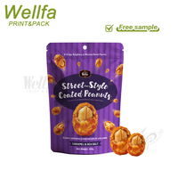 Op maat gemaakte logo 120g voedselveilige notenverpakking zak hersluitbare ritssluiting staande pouch pinda cashew gedroogd fruit amandel walnoot doypack
