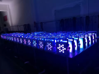 12x15W Rgbwa Uv 6In1 Carré Alimenté par Batterie et Sans Fil Led Plat Par Lumière pour Scène DJ