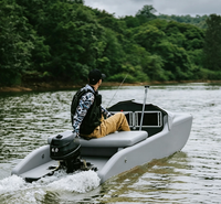 Bateau de pêche gonflable Solar Marine pour 3 personnes, 2,3 m, en PVC, avec fond en matelas pneumatique, kayak ponton, avec support de montage