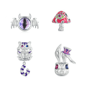 Original 925 Sterling Silber Modische Bunte Magische Katzen-Charms Perlen für Damen Passend für Original DIY Armband Halskette Feiner Schmuck - Product Image 1