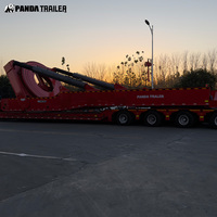 Truk Semi-Trailer Baja Kustom Tugas Berat dengan Pengangkut Balok Ekstensibel dan Kemudi As Independen untuk Belokan Sempit