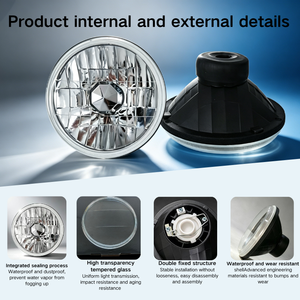 Nuevo Faro Delantero H4 de 7 Pulgadas con Cristal de Diamante, Vidrio Templado Engrosado, 12V, Halógeno LED, 4000 Lúmenes, Luz Blanca Fría, Lámpara de Posición/Estacionamiento - Product Image 2