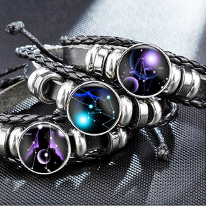 Bracelet <span class=keywords><strong>Couple</strong></span> Homme et Femme en Cuir Tressé Corde à la Main Réglable Luminescent - Product Image 3