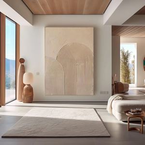 Lienzo Decorativo Contemporáneo, Grande, Estilo Wabi Sabi, Minimalista, Beige, Abstracto, Tranquilo, Pintura Moderna sobre Lienzo para Hogar y Galería - Product Image 1