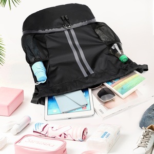 Reflective <b>Drawstring</b> Gym <b>Bag</b> with Shoe Compartment <b>Waterproof</b> Sport Cinch Sack Pack for Men Women Training Yoga Travel Beach - Product Image 4