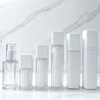 Envases de PET de 30ml/50ml para el Cuidado de la Piel, Botellas con Bomba y Tapa de Rosca, Impresión de Logotipo en Serigrafía, Botella de Loción con Bomba Dosificadora para Crema Facial