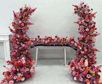 Arco de Flores en Forma de Cuerno para Decoración de Bodas, Camino de Flores Artificiales de Color Rosa para Bodas y San Valentín, Gran Venta