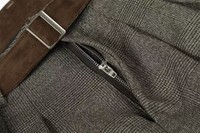 Pantalon sur mesure vintage à jambe large, coupe droite classique, style décontracté années 90, pièce maîtresse de la garde-robe, pantalon de costume à carreaux