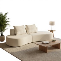 Canapé Chesterfield moderne une place pour salon, modèle Cashew, revêtement en tissu éponge pur, compression sous vide, moulage monobloc
