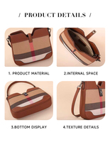 Sac fourre-tout fabriqué en Chine, personnalisable (OEM), avec une bandoulière unique et une bandoulière croisée, en cuir de vachette et lin, sacs à main pour femmes