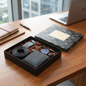 Leather <strong>Gift</strong> Set <strong>Men</strong> Wallet Belt Watch Pen Business <strong>Gift</strong> Box Christmas Fathers Day - Product Image 5