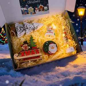 Juego de Regalo de Papel con Bola de Cristal Iluminada de Papá Noel y Muñeco de Nieve, con Diseño Digital Ecológico, Juvenil y Energético - Product Image 4