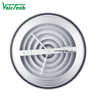 Diffuseur d'air rond en aluminium moderne pour système de CVC extérieur Installation facile Unité de climatisation de plafond Fonction de ventilation
