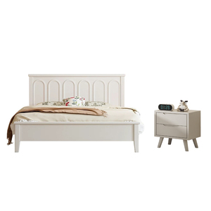 Moderno lusso francese telaio <span class=keywords><strong>letto</strong></span> in legno massello in legno bianco lavaggio incorporato <span class=keywords><strong>per</strong></span> camera da <span class=keywords><strong>letto</strong></span> King Size elegante <span class=keywords><strong>letto</strong></span> in legno <span class=keywords><strong>per</strong></span> bambini - Product Image 3
