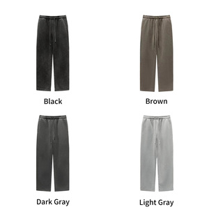 <span class=keywords><strong>Pantaloni</strong></span> Casual da Uomo <span class=keywords><strong>di</strong></span> Alta Qualità, Lavati, Foderati in Pile, Taglio Dritto, 360 Grammi, Jogger Oversize Pesanti - Product Image 2